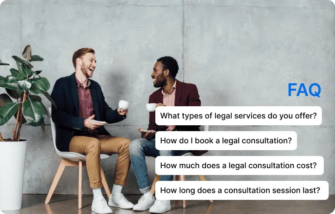 Illustration of legal services FAQ section